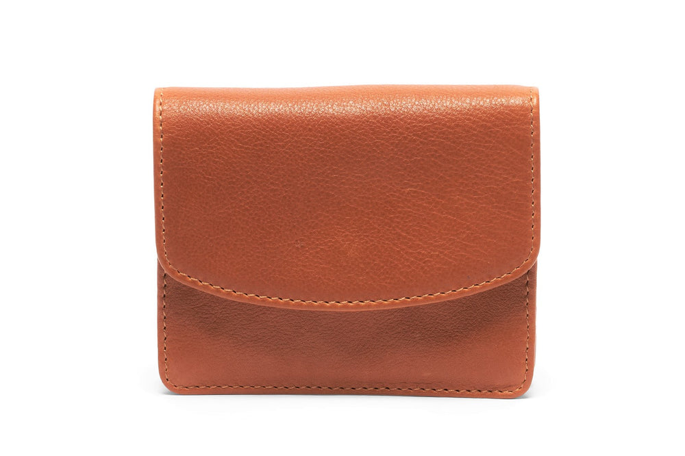 Oran - RH-528 Valerie Flap Over Card and Coin Wallet - Tan