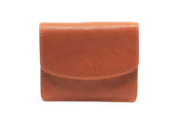 Oran - RH-528 Valerie Flap Over Card and Coin Wallet - Tan