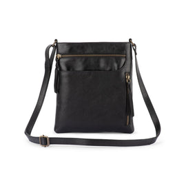 Verona - RVSB-001 Sling leather sidebag - Black