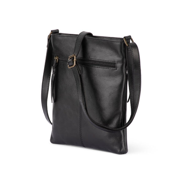 Verona - RVSB-001 Sling Leather Sidebag - Black