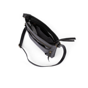 Verona - RVSB-001 Sling Leather Sidebag - Black