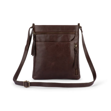 Verona - RVSB-001 Sling leather sidebag - Brown
