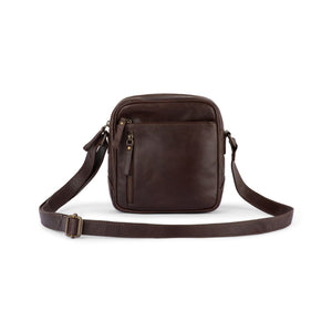 Verona - RVSB-002 Unisex Leather Side Bag - Brown