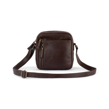 Verona - RVSB-002 Unisex Leather side bag - Brown
