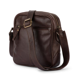 Verona - RVSB-002 Unisex Leather side bag - Brown - 0