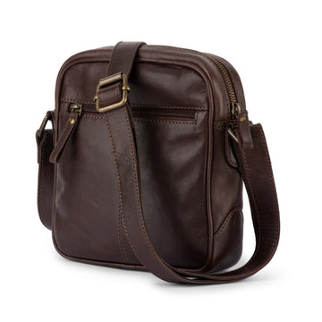 Verona - RVSB-002 Unisex Leather side bag - Brown - 0
