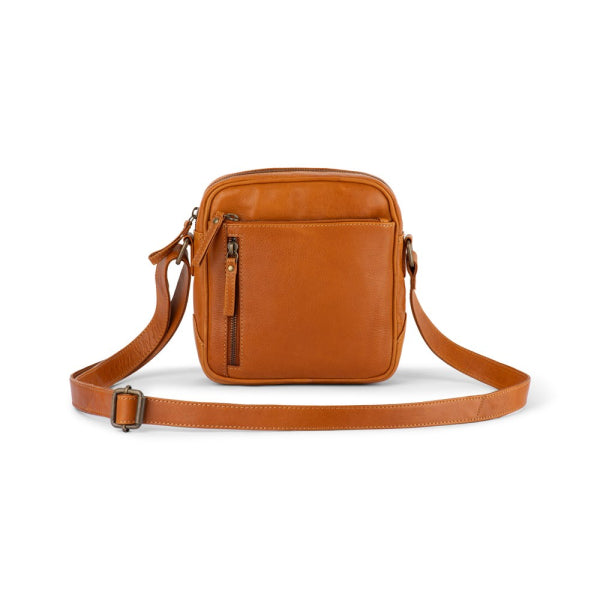 Verona - RVSB-002 Unisex Leather Side Bag - Tan
