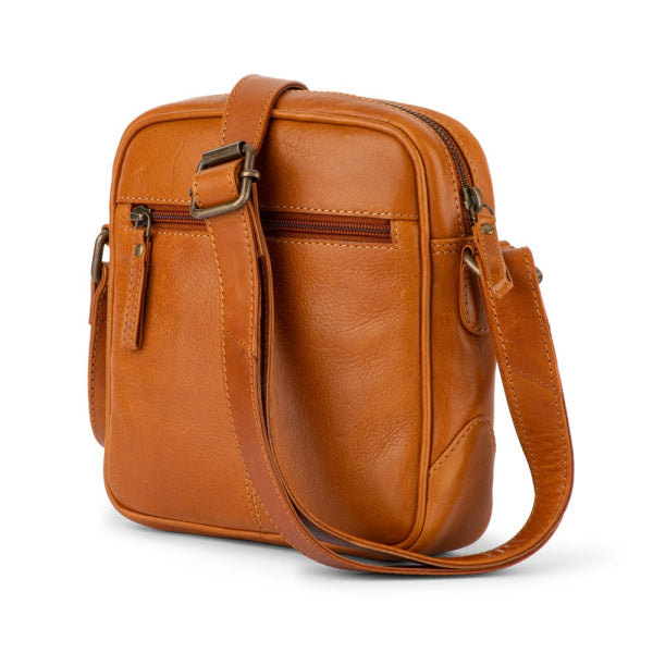 Verona - RVSB-002 Unisex Leather side bag - Tan