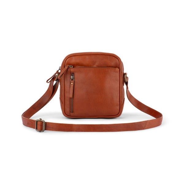 Verona - RVSB-002 Unisex Leather Side Bag - Walnut