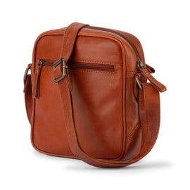Verona - RVSB-002 Unisex Leather side bag - Walnut - 0