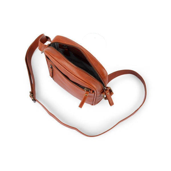 Verona - RVSB-002 Unisex Leather side bag - Walnut