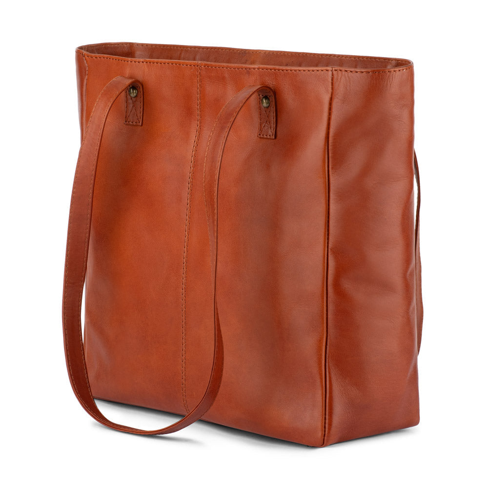 Verona - RVTB0015 Leather Tote - Walnut