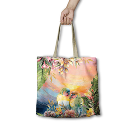 Lisa Pollock - RSB98 Shopping tote - Sunset Love Birds
