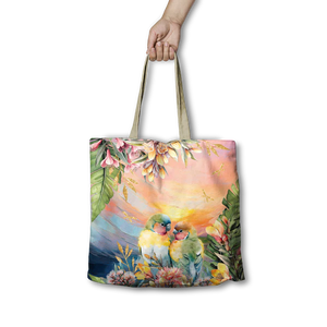 Lisa Pollock - RSB98 Shopping Tote - Sunset Love Birds