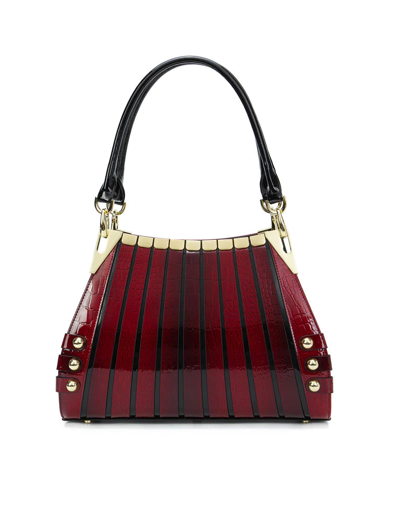 Serenade - H19-7330 Croc Monica Limited Edition Handbag - Cherry