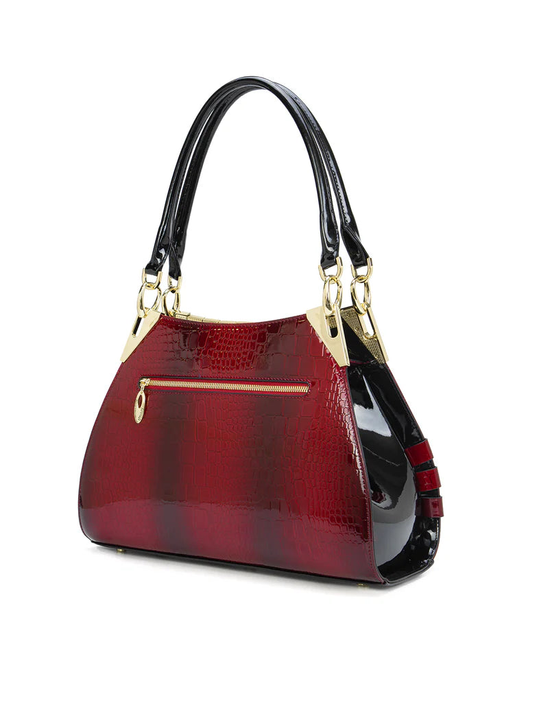 Serenade - H19-7330 Croc Monica Limited Edition Handbag - Cherry
