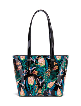 Serenade - LuLu Large Leather tote - Birds