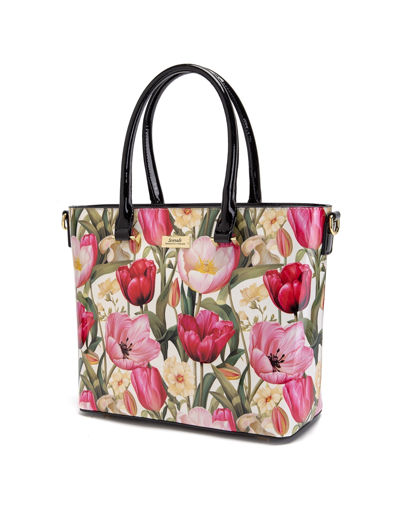 Serenade - SF21-8787 Spring Tulip Patent Leather Grip Handle Bag