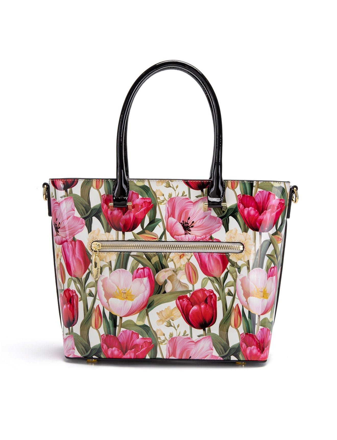 Serenade - SF21-8787 Spring Tulip Patent Leather Grip Handle Bag