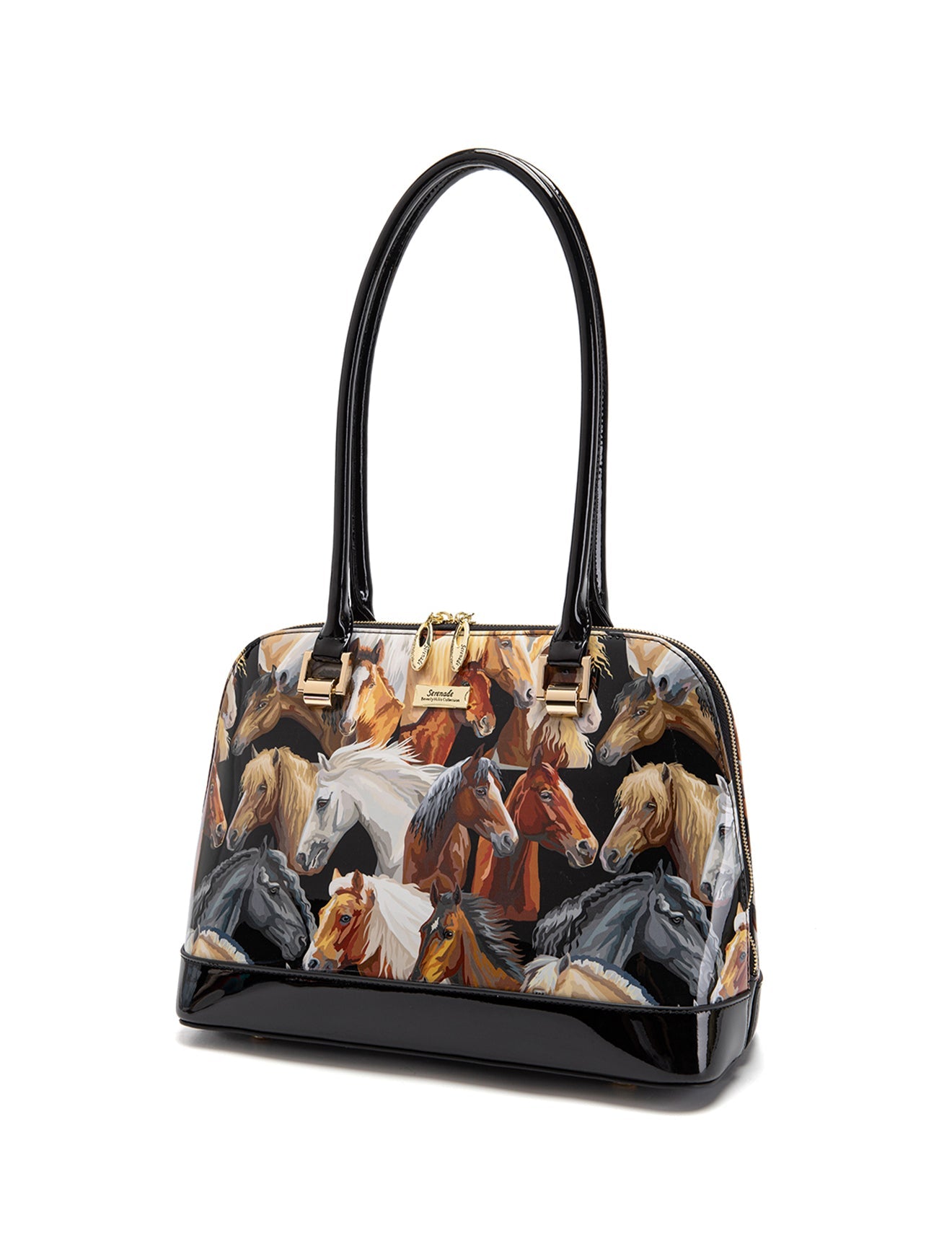 Serenade - SF24-0758 Equestrian Patent Leather Handbag