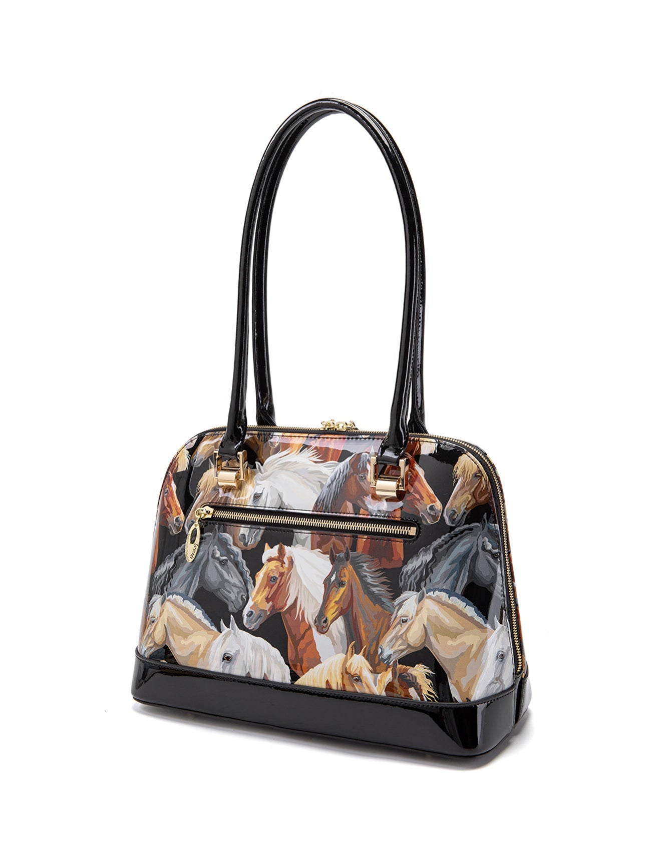 Serenade - SF24-0758 Equestrian Patent Leather Handbag