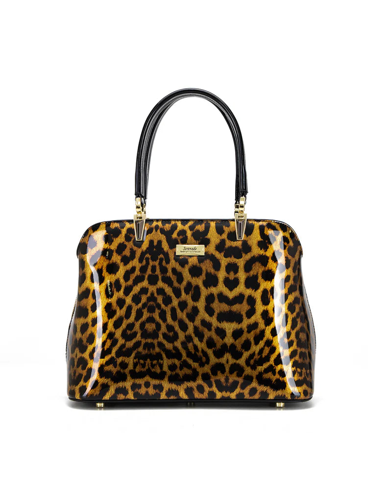 Serenade - SF34-8137 ROUGUE LEOPARD TRIPLE COMPARTMENT LEATHER BAG