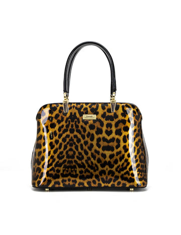 Serenade - SF35-8137 ROUGUE LEOPARD TRIPLE COMPARTMENT LEATHER BAG - 0