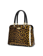 Serenade - SF34-8137 ROUGUE LEOPARD TRIPLE COMPARTMENT LEATHER BAG