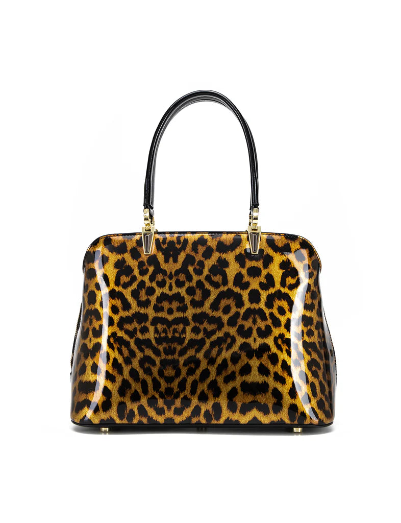 Serenade - SF34-8137 ROUGUE LEOPARD TRIPLE COMPARTMENT LEATHER BAG