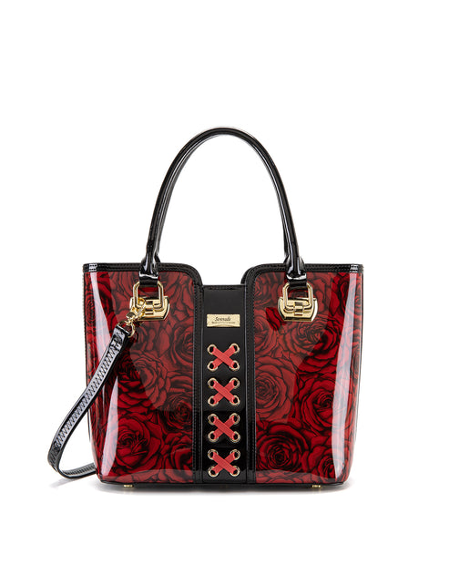 Serenade - SF38-0292 Rose Buds Medium Grip Handle Leather Bag (SP)