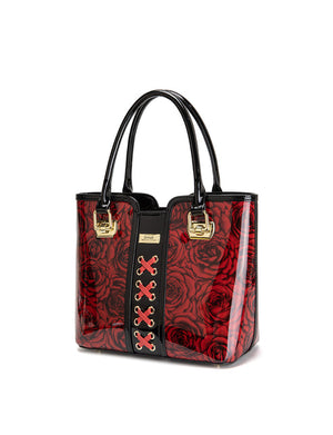 Serenade - SF38-0292 Rose Buds Medium Grip Handle Leather Bag (SP)