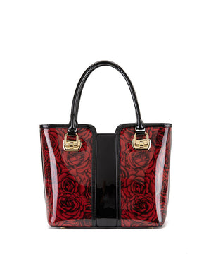 Serenade - SF38-0292 Rose Buds Medium Grip Handle Leather Bag (SP)