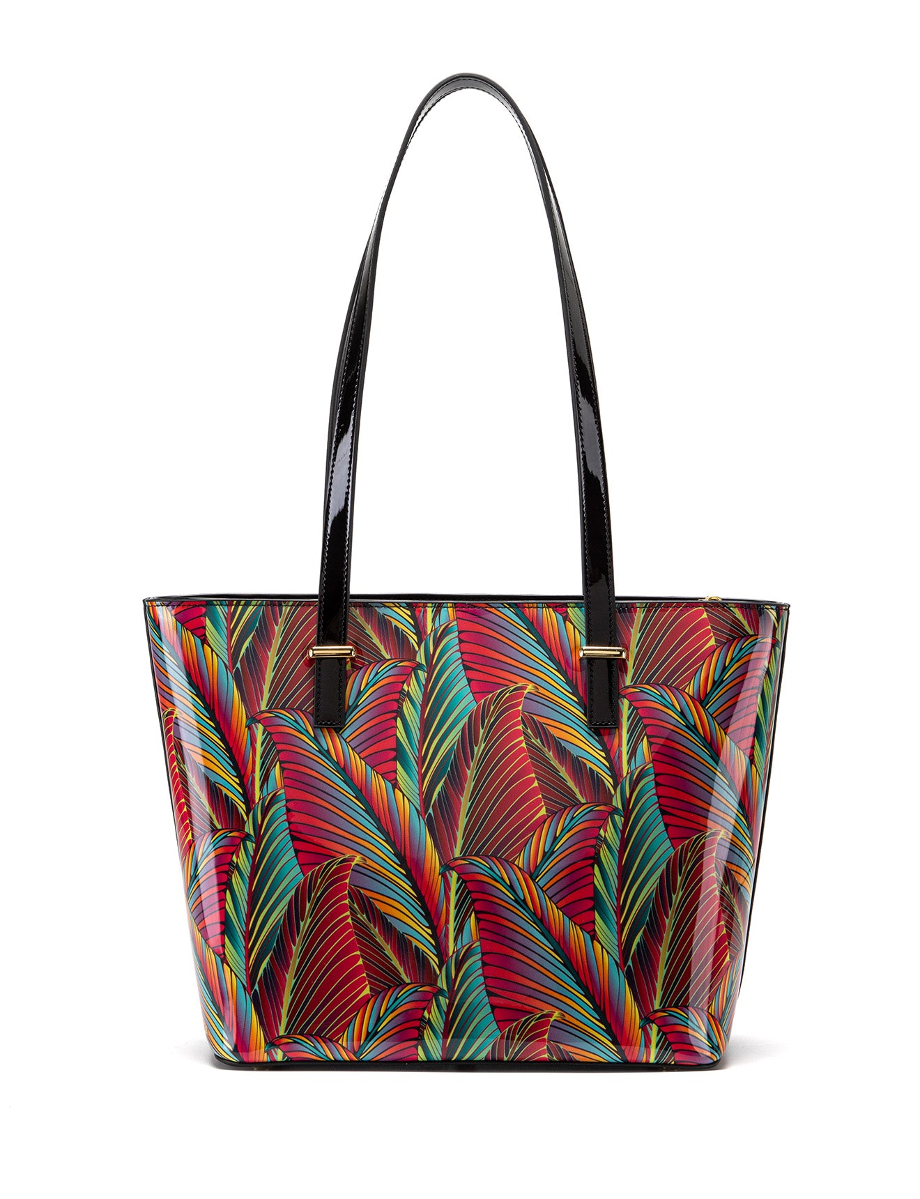 Serenade - SF39-0817 Amazon Large Leather tote - Coloured Palm Leaves