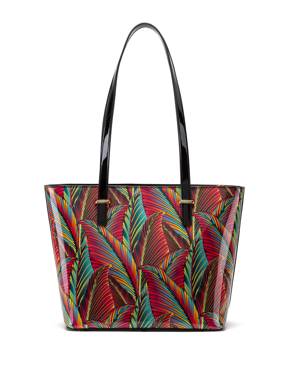 Serenade - SF39-0817 Amazon Large Leather Tote - Coloured Palm Leaves