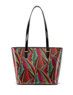 Serenade - SF39-0817 Amazon Large Leather tote - Coloured Palm Leaves