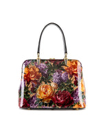 Serenade - SF41-8137 Bouquet triple compartment leather handbag- Flowers