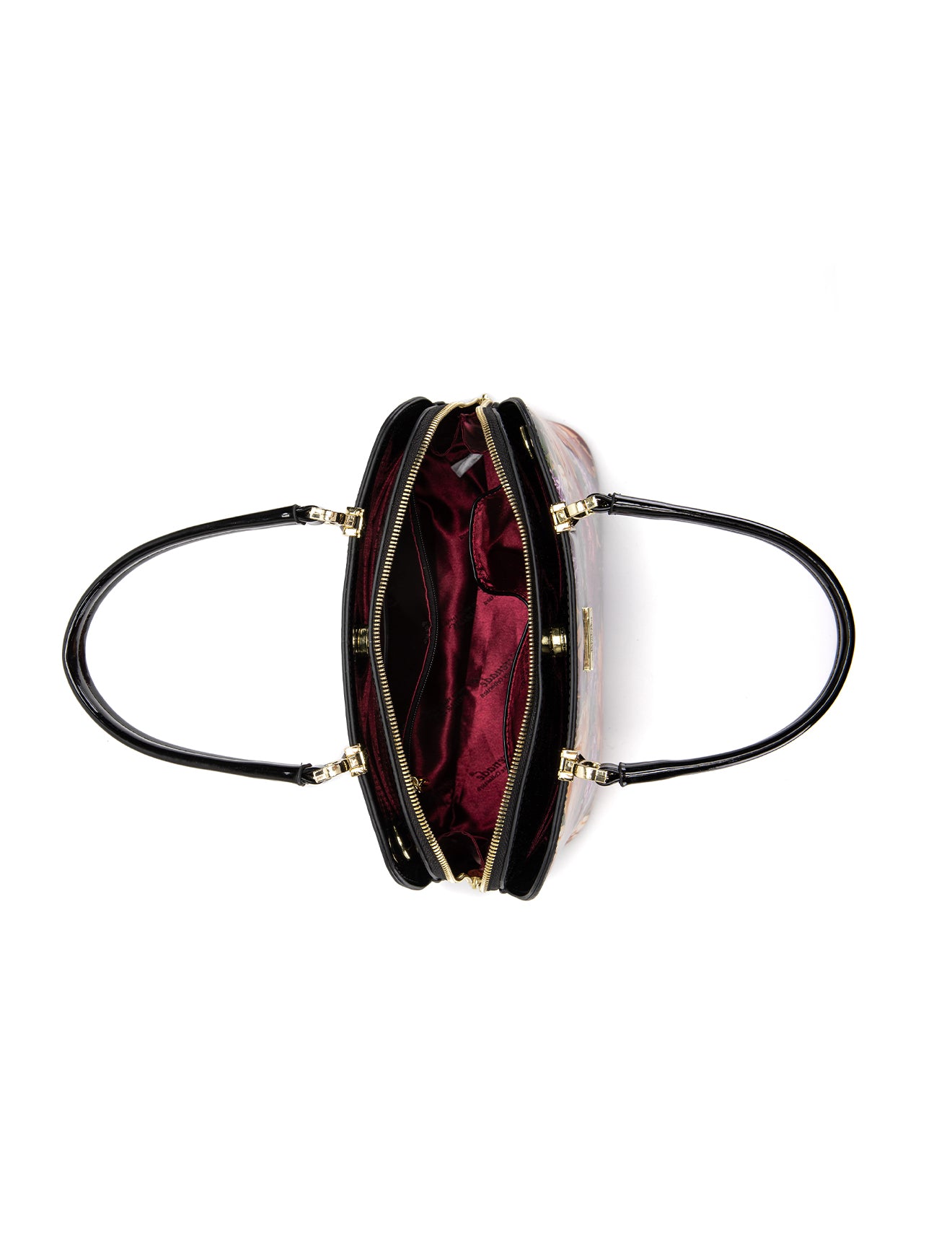 Serenade - SF41-8137 Bouquet triple compartment leather handbag- Flowers