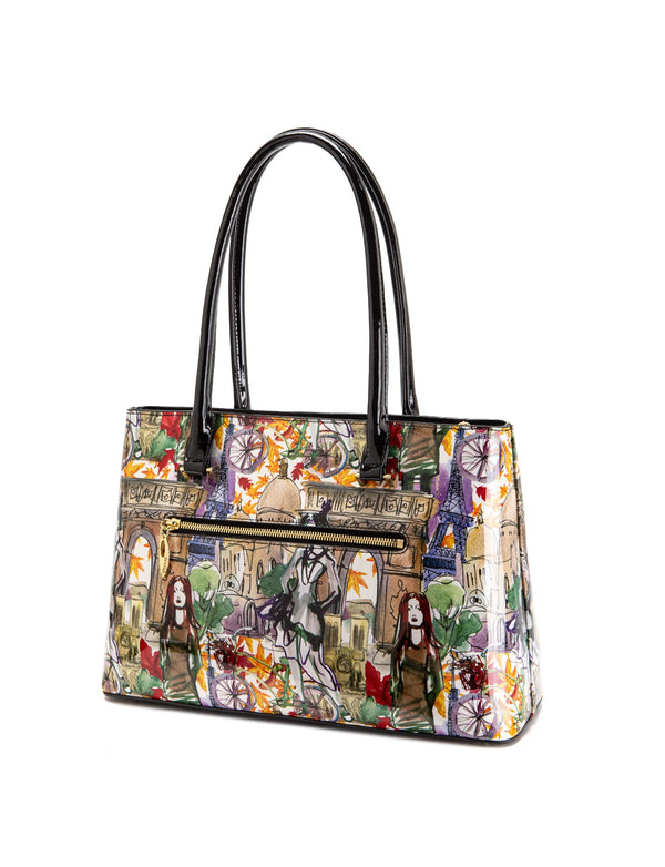 Serenade - SF42-7985 Parisian Patent Leather Shoulder Bag - Paris