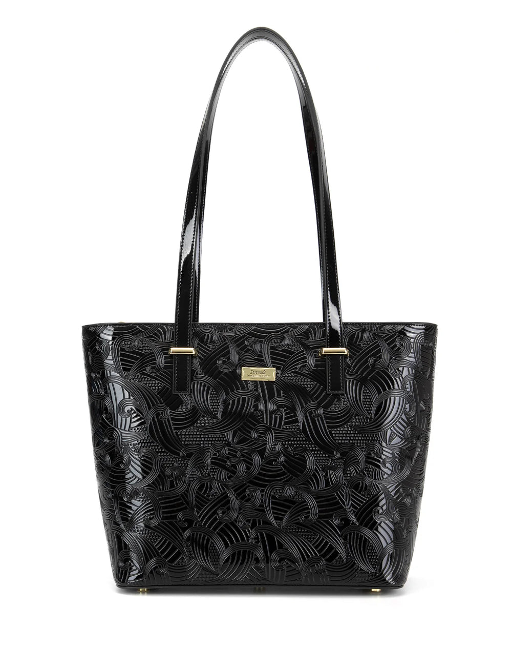 Serenade - SF45-0817 Amira Large Leather Tote Bag - Black