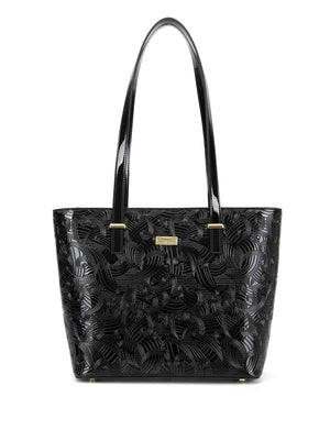 Serenade - SF45-0817 Amira Large Leather Tote Bag - Black