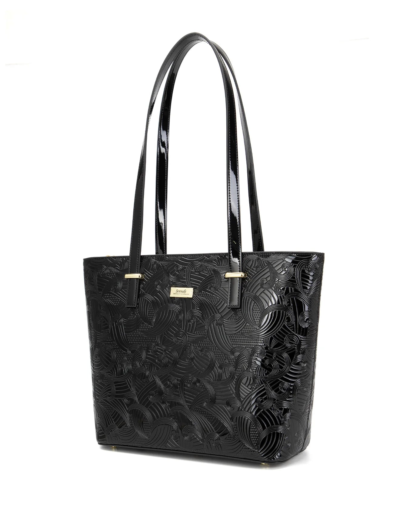 Serenade - SF45-0817 AMIRA Large Leather Tote bag - Black