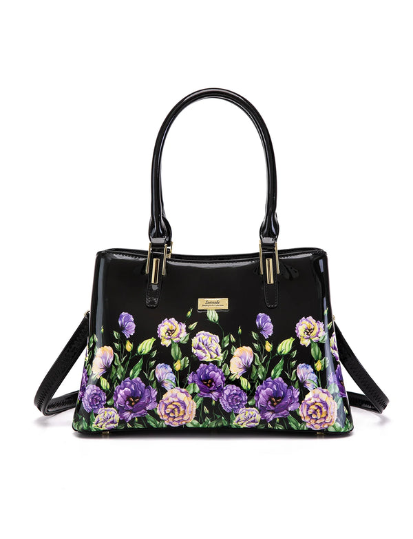 Serenade - SF51-0378 Dizzy Lizzy Grip Handle Leather - Black Floral