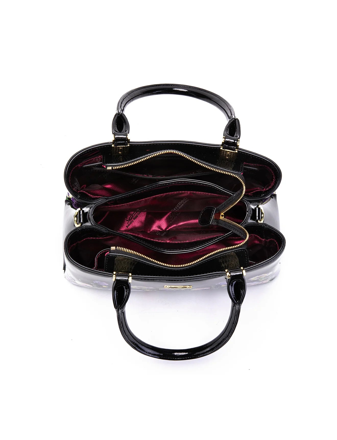 Serenade - SF51-0378 Dizzy Lizzy Grip Handle leather - Black Floral