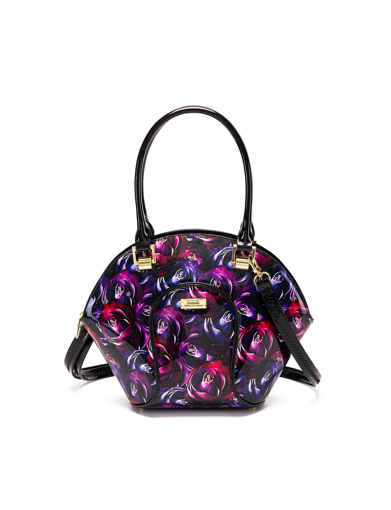 Serenade - SF53-9275 AMETHYST Rose leather bowling bag