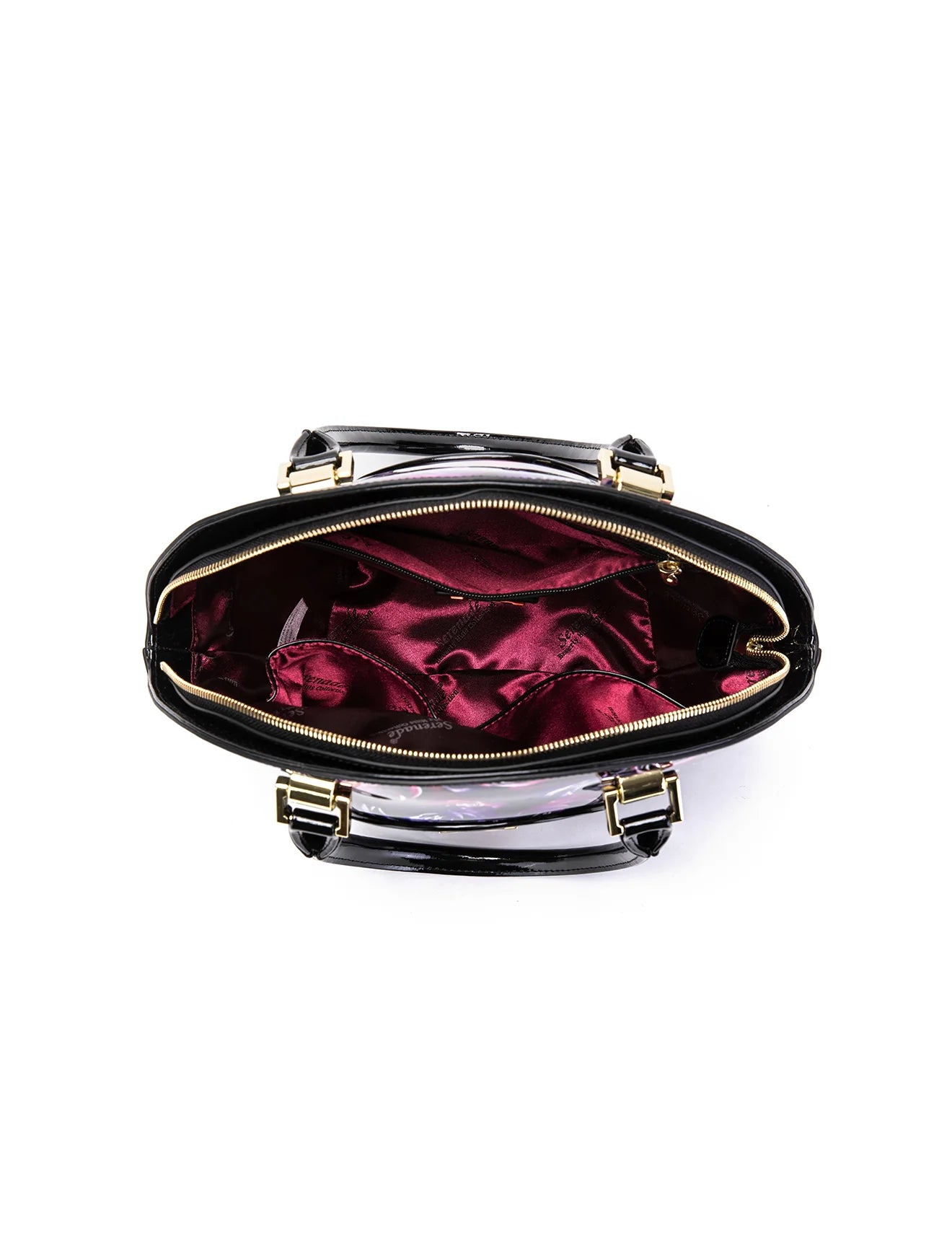 Serenade - SF53-9275 AMETHYST Rose leather bowling bag