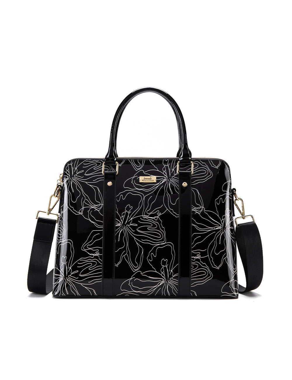 Serenade - SF7-6006 Tahlee Leather Laptop Business Bag - Black