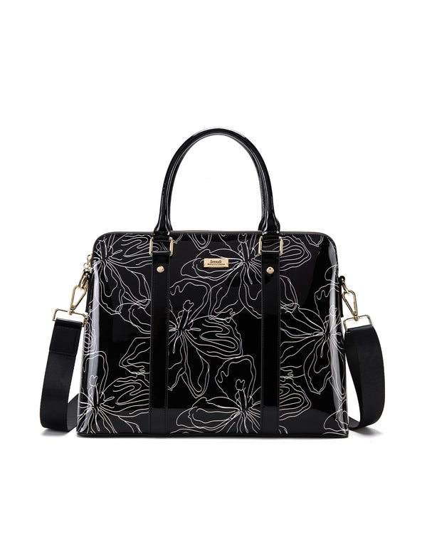 Serenade - SF7-6006 Tahlee Leather Laptop Business Bag - Black