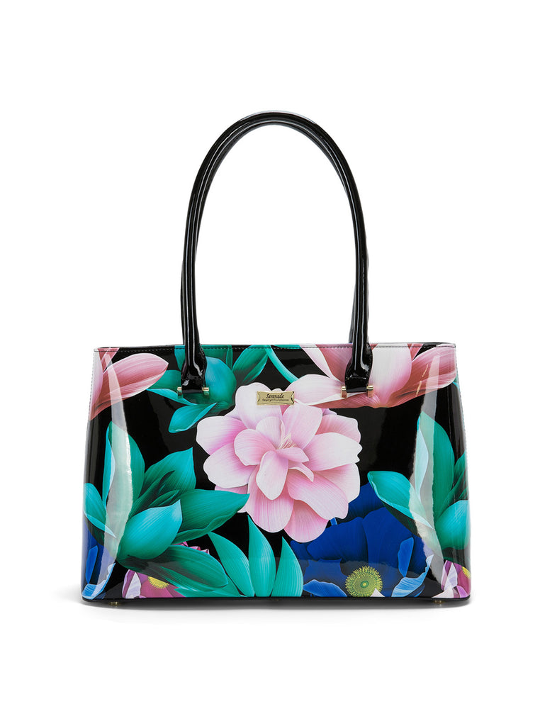 Serenade - Anika Patent leather shoulder bag - Floral-1