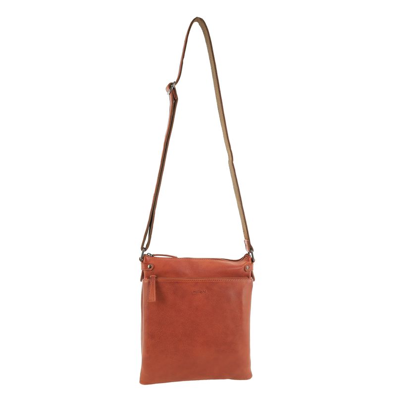 Milleni - NL4158 Leather Crossbody Bag - Cognac