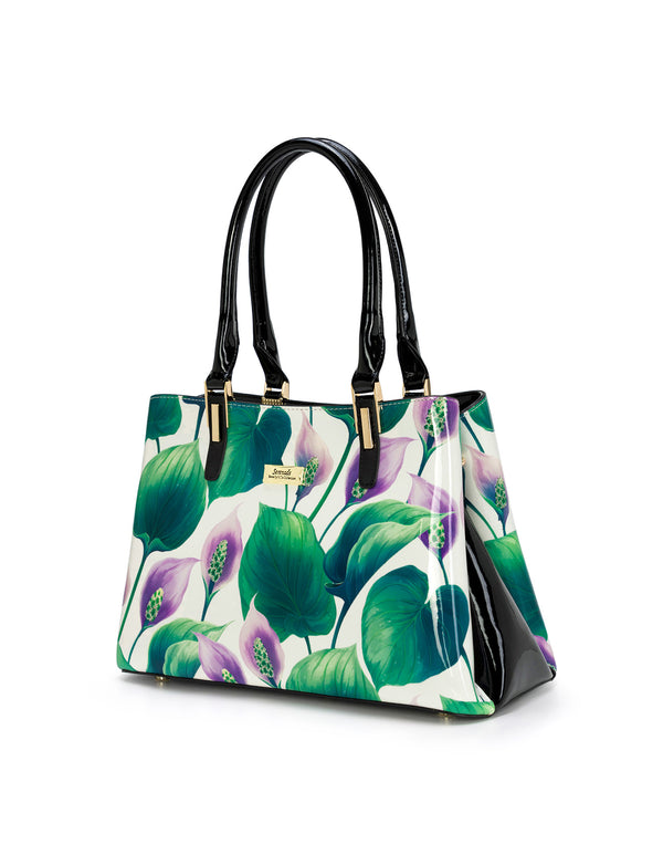 Serenade - SN78-0378-A Liliana Grip Handle Leather Bag